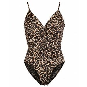 Miraclesuit‎ 16 XL Animal Print Ruched One Piece Bathing Swim Suit Vintage